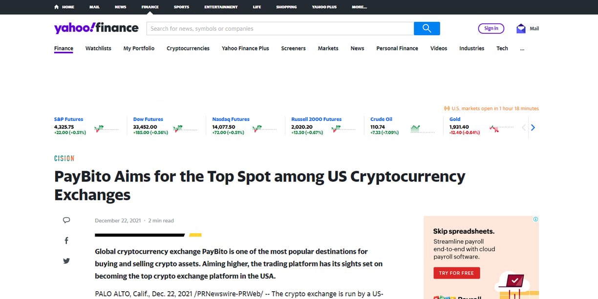 PayBitoPro Aims Top Spot Among us Cryptocurrency Exchange