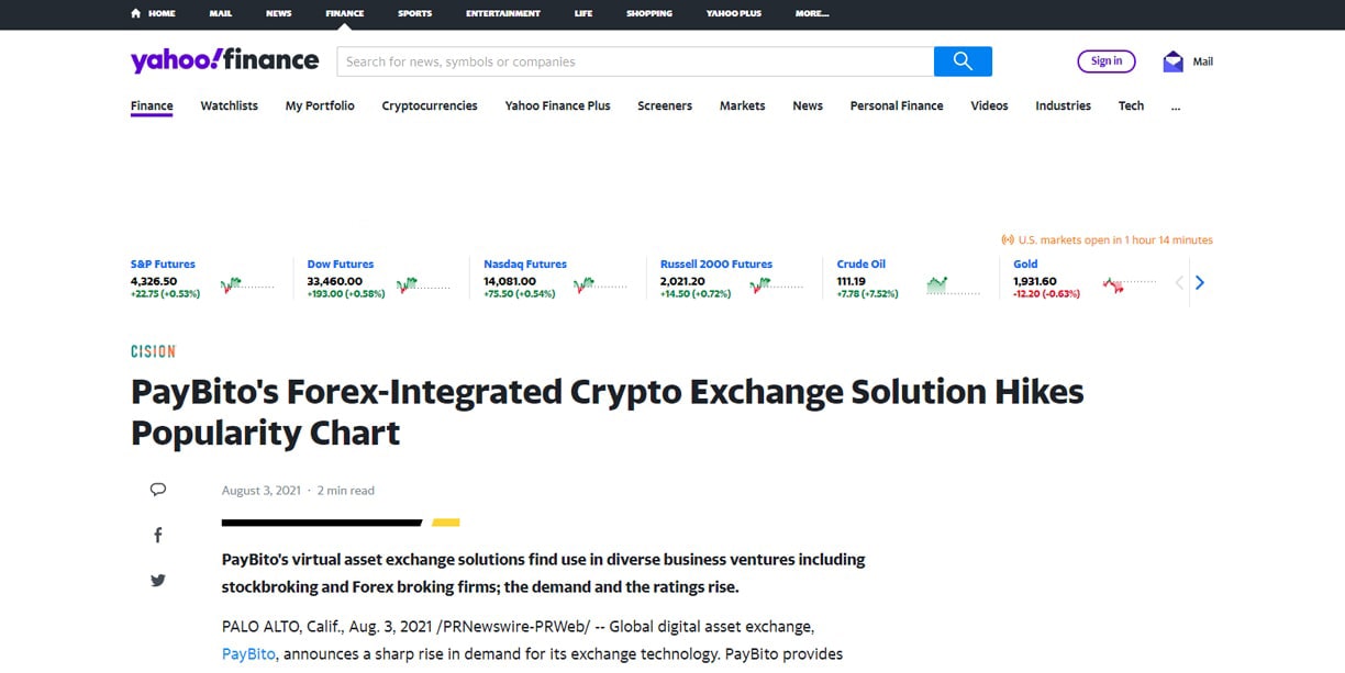 Paybitos Forex Integrated Crypto Exchange Solutions Hike