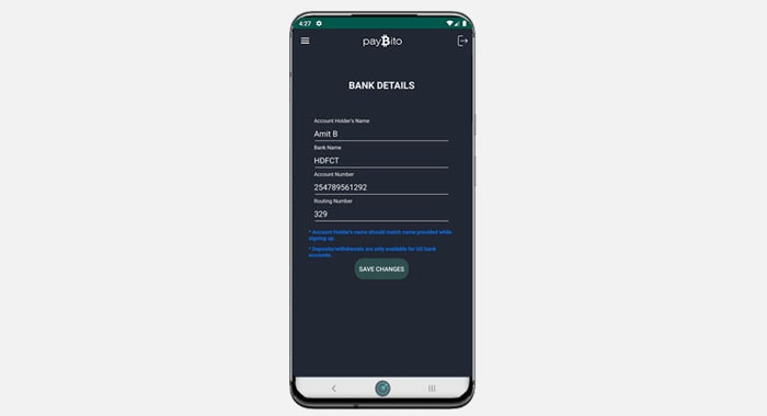 Bank Details