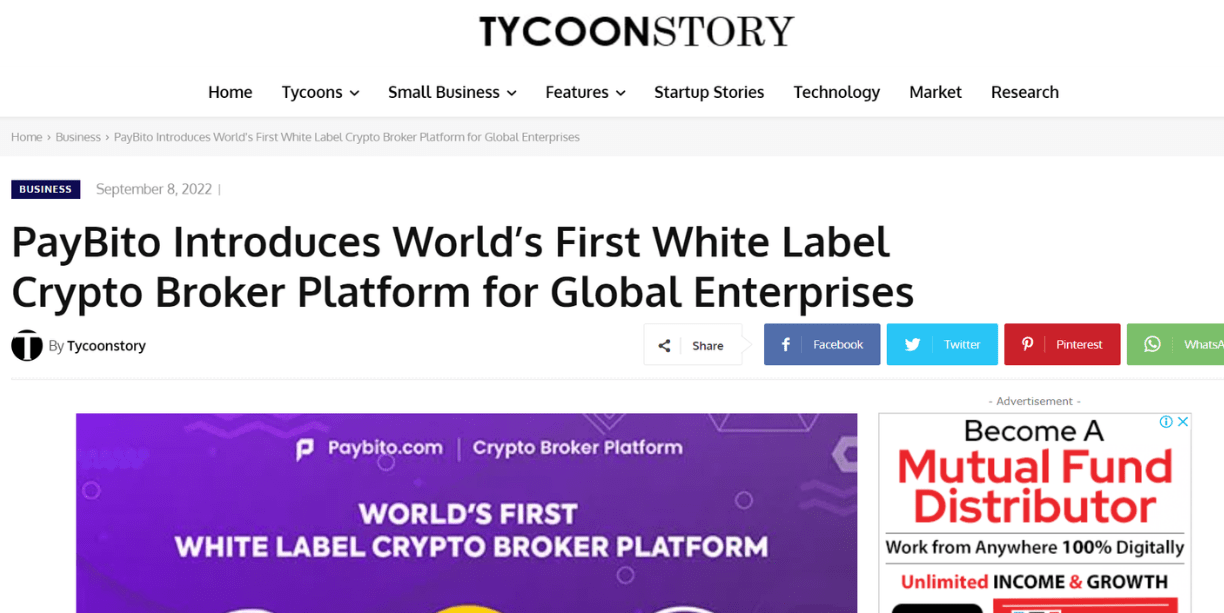 PayBito Introduces World's First White Label Crypto Broker Platform for Global Enterprises