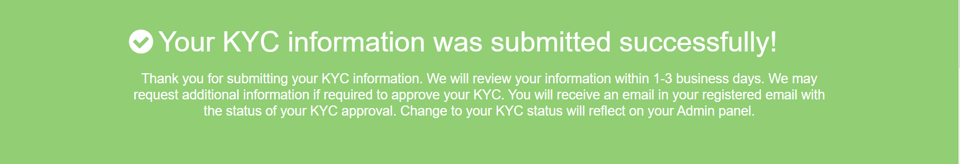Broker Admin Submission Confirmation