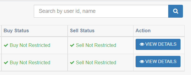 Broker Admin Unconfirmed Users Page