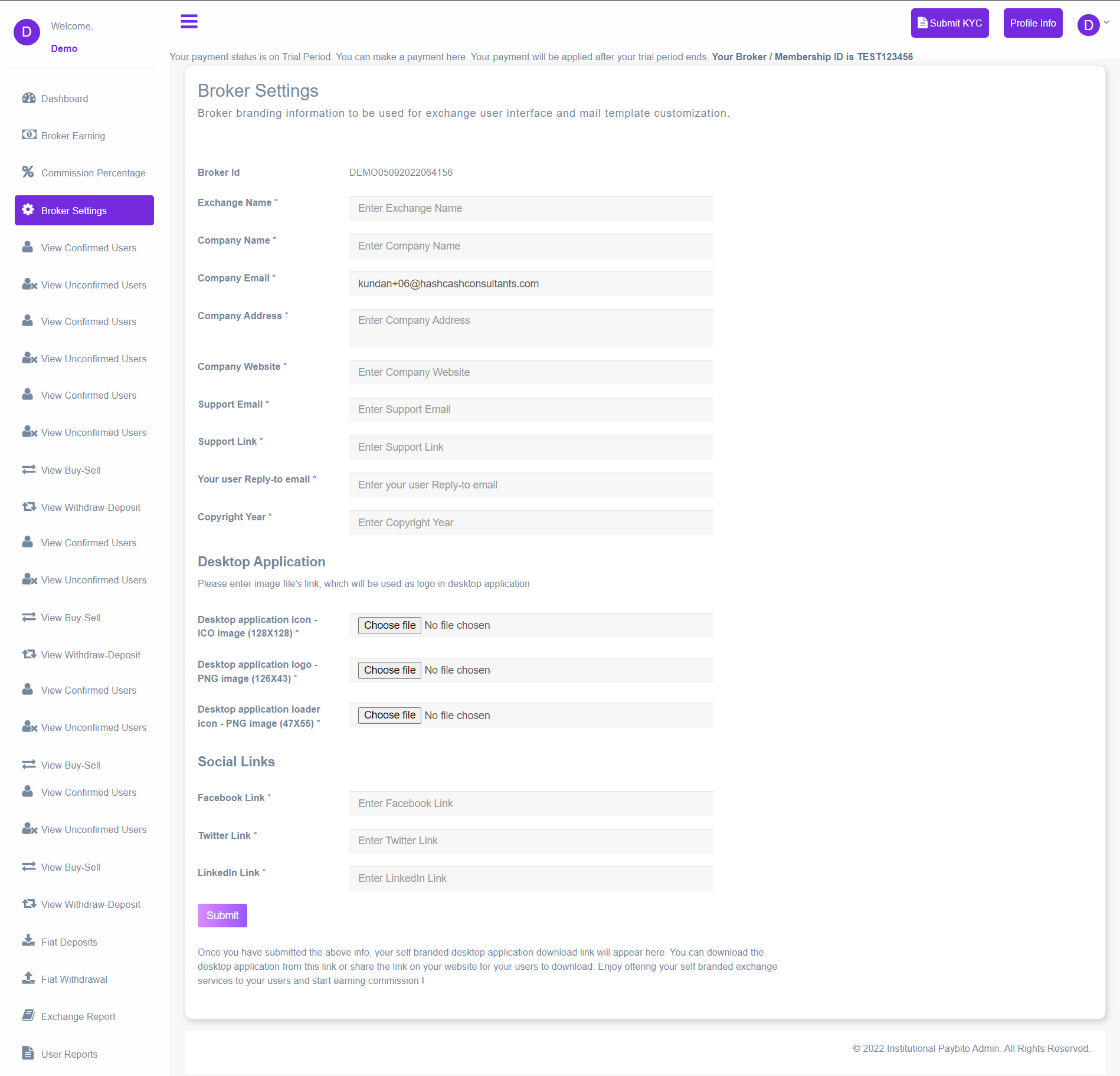 Broker Admin Dashboard