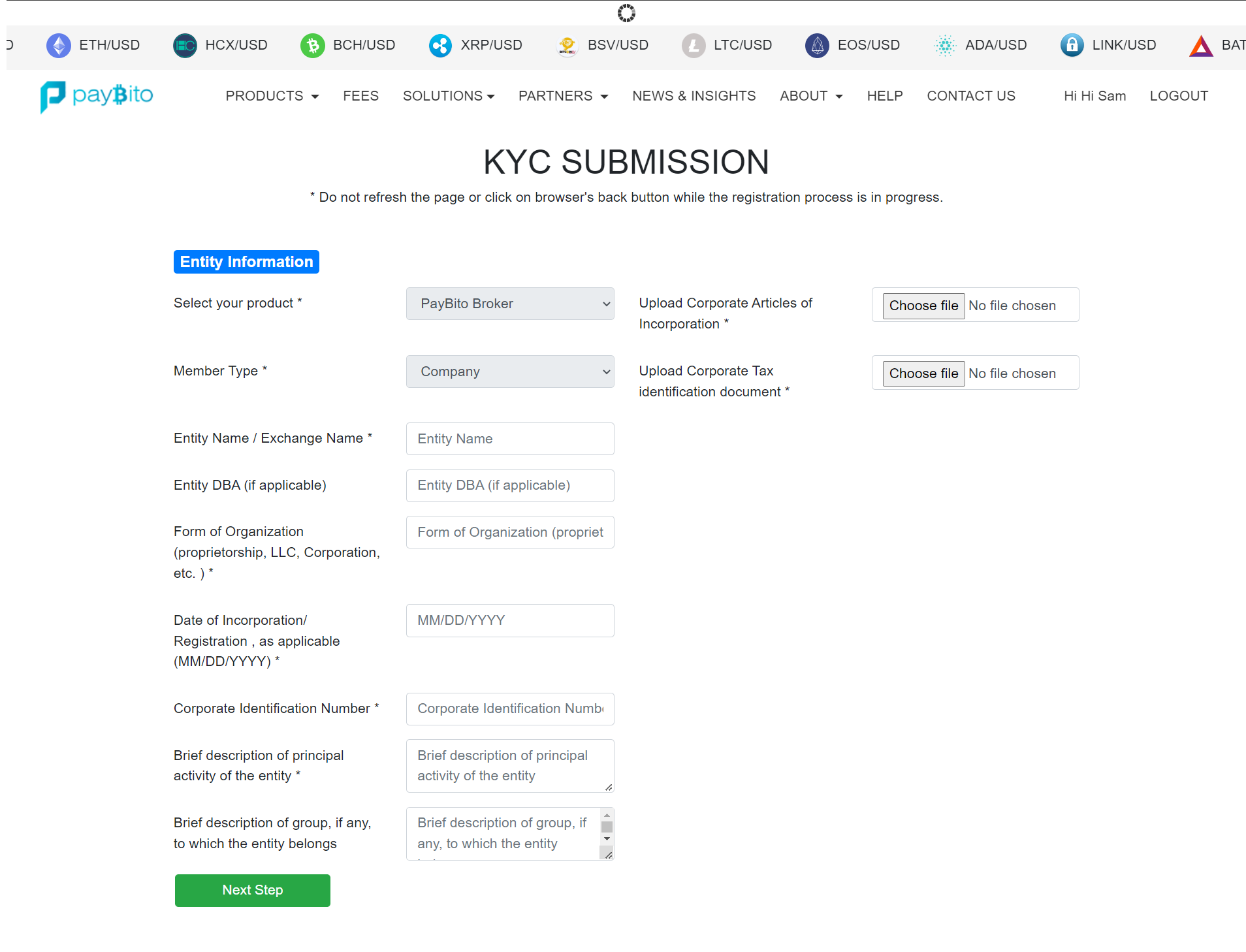 Broker Admin KYC Submission Form