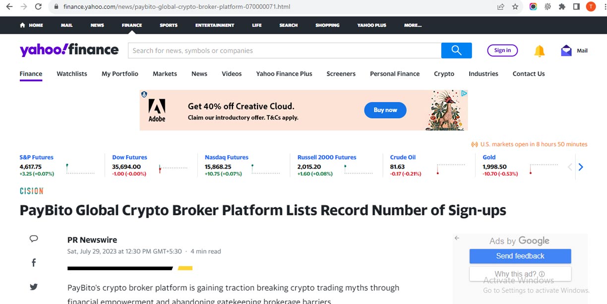 PayBito Global Crypto Broker Platform Lists Record Number of Sign-ups