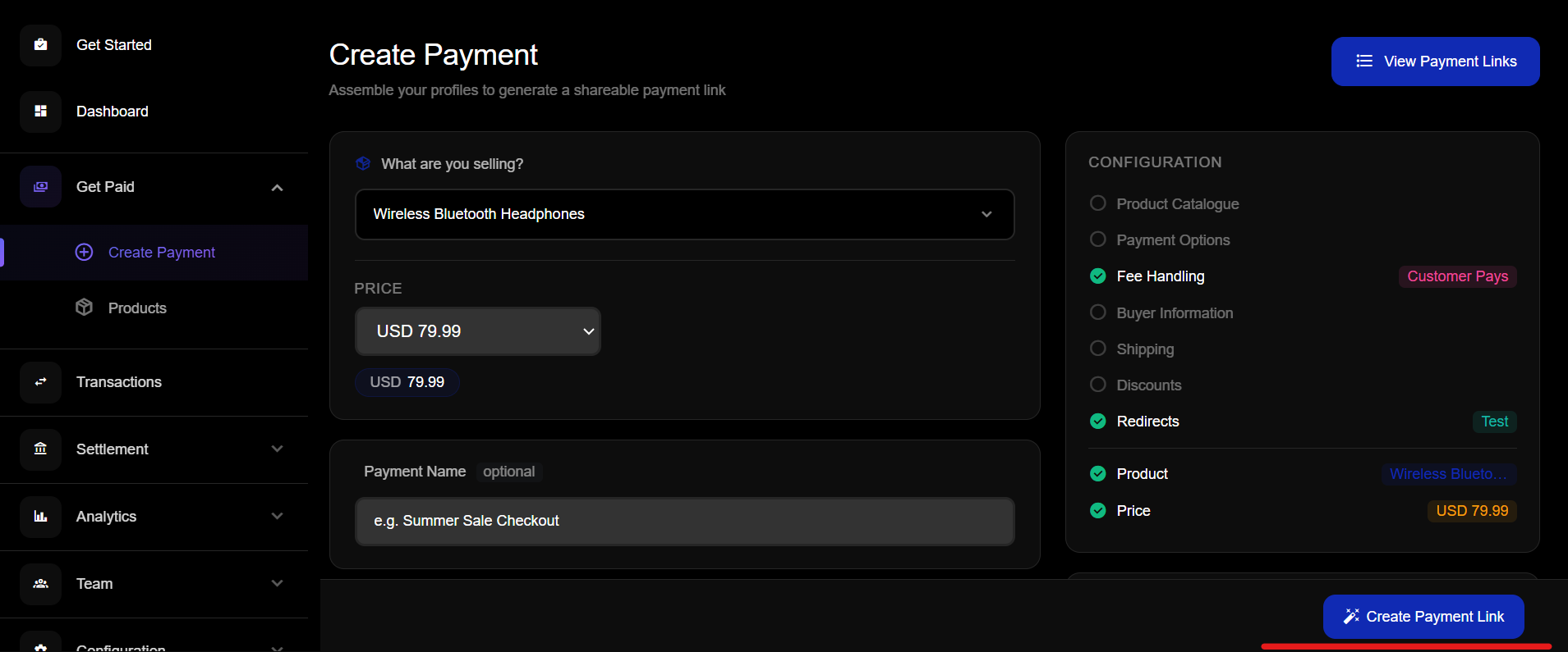 Create Payment Link