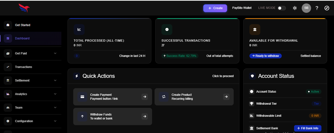 PayBito Merchant Dashboard