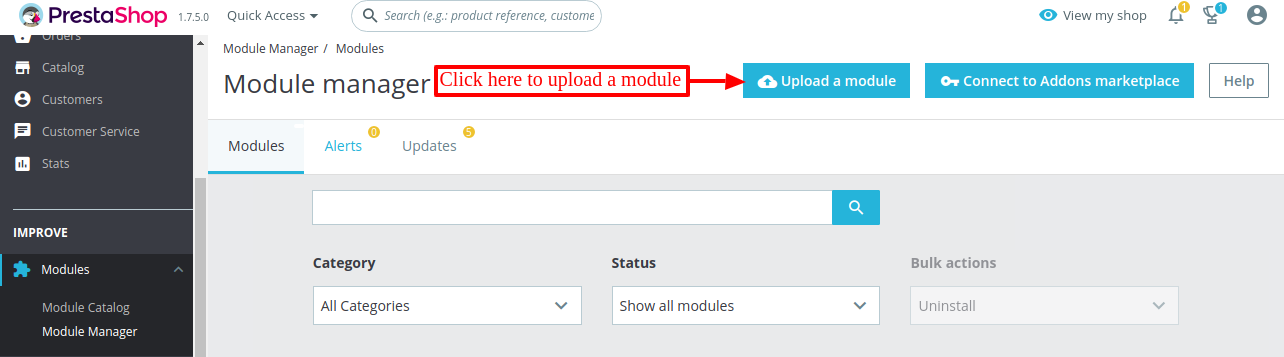 Upload Module — PrestaShop Module Manager