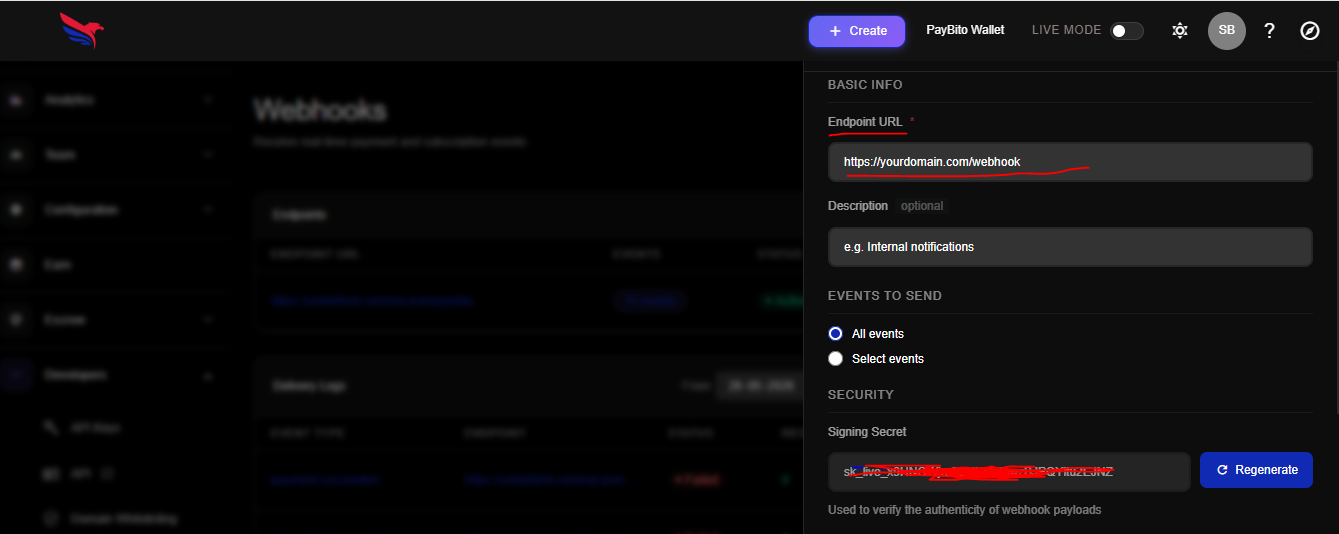 Webhook Shared Secret