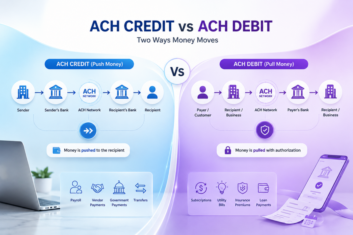 ACH Credit vs ACH Debit: What’s the Difference? With Real Examples