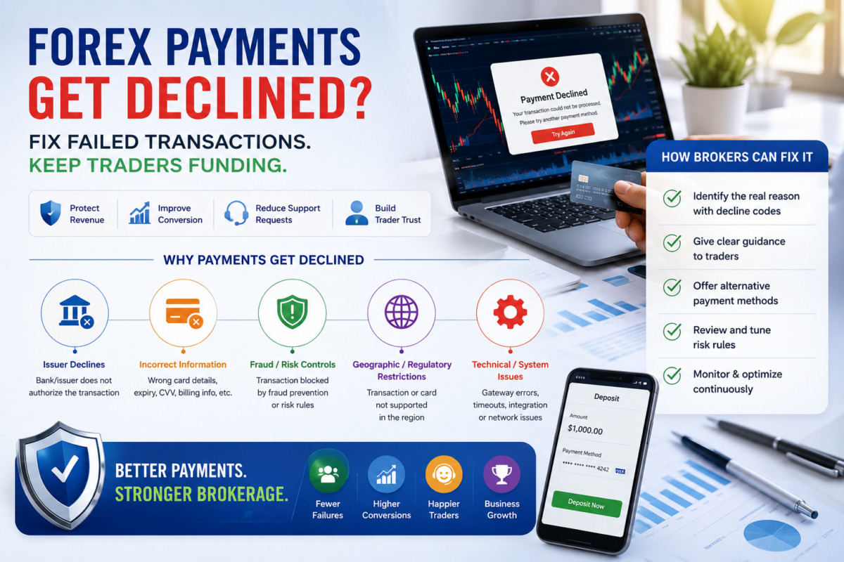 Why Forex Payments Get Declined and How Brokers Can Fix Failed Transactions?
