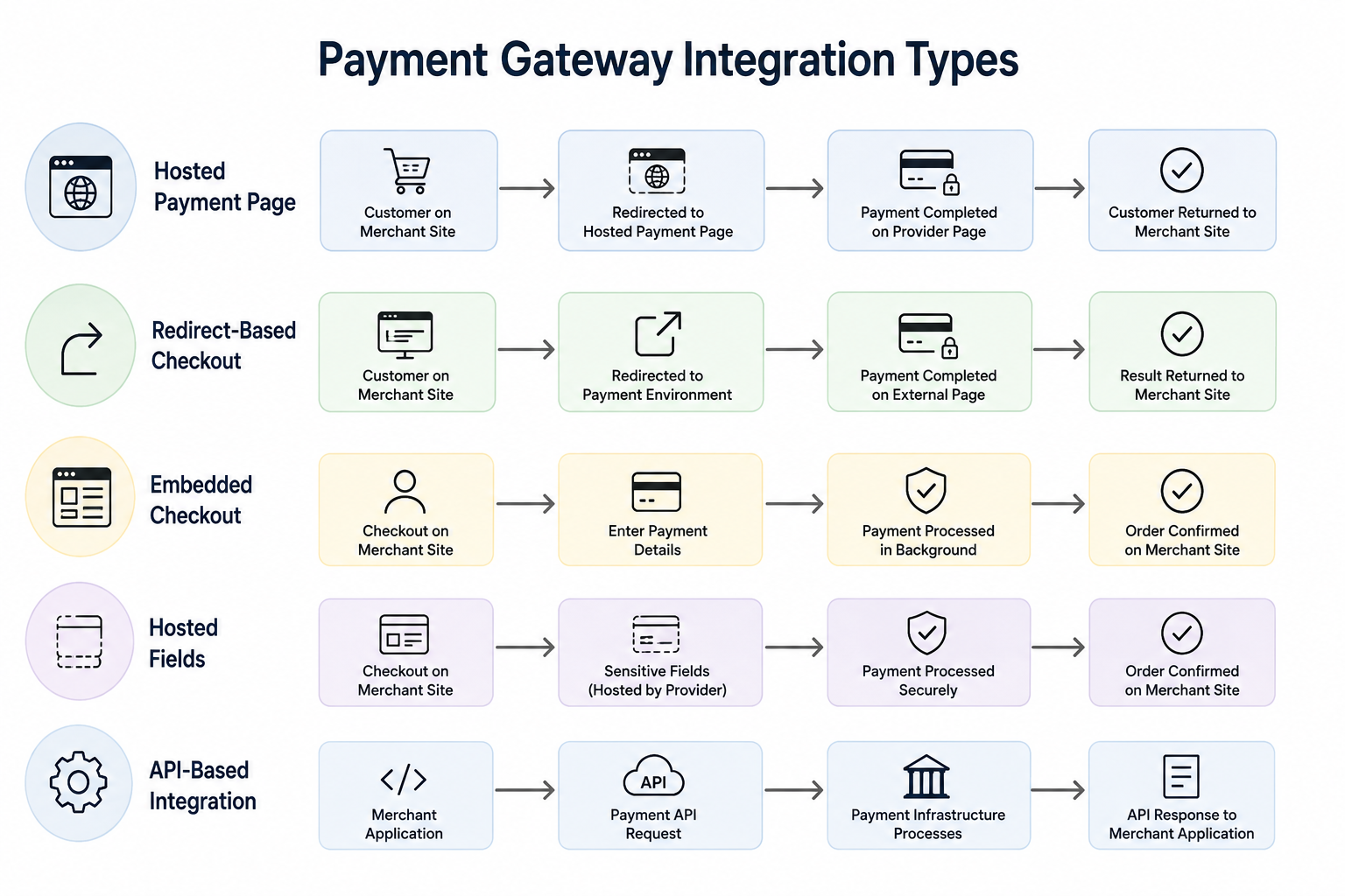 Payment Gateway Integration Types Flowchart