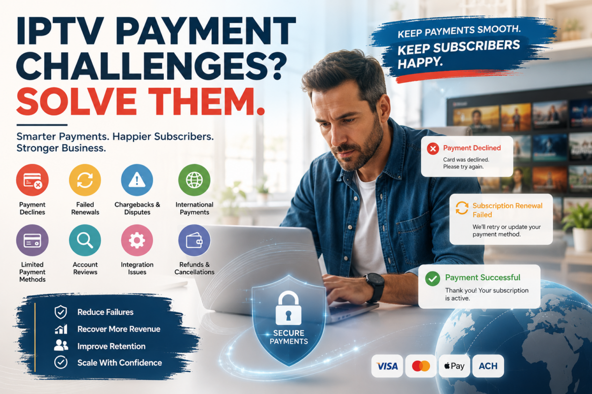 Common Payment Processing Challenges for IPTV Businesses and How to Solve Them