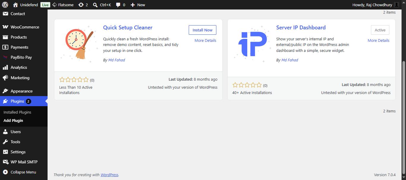 Server IP Dashboard plugin in the plugin directory